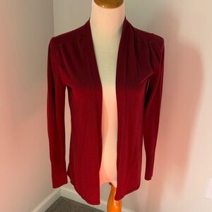 Van Heusen Open-Front Burgundy Knit Cardigan